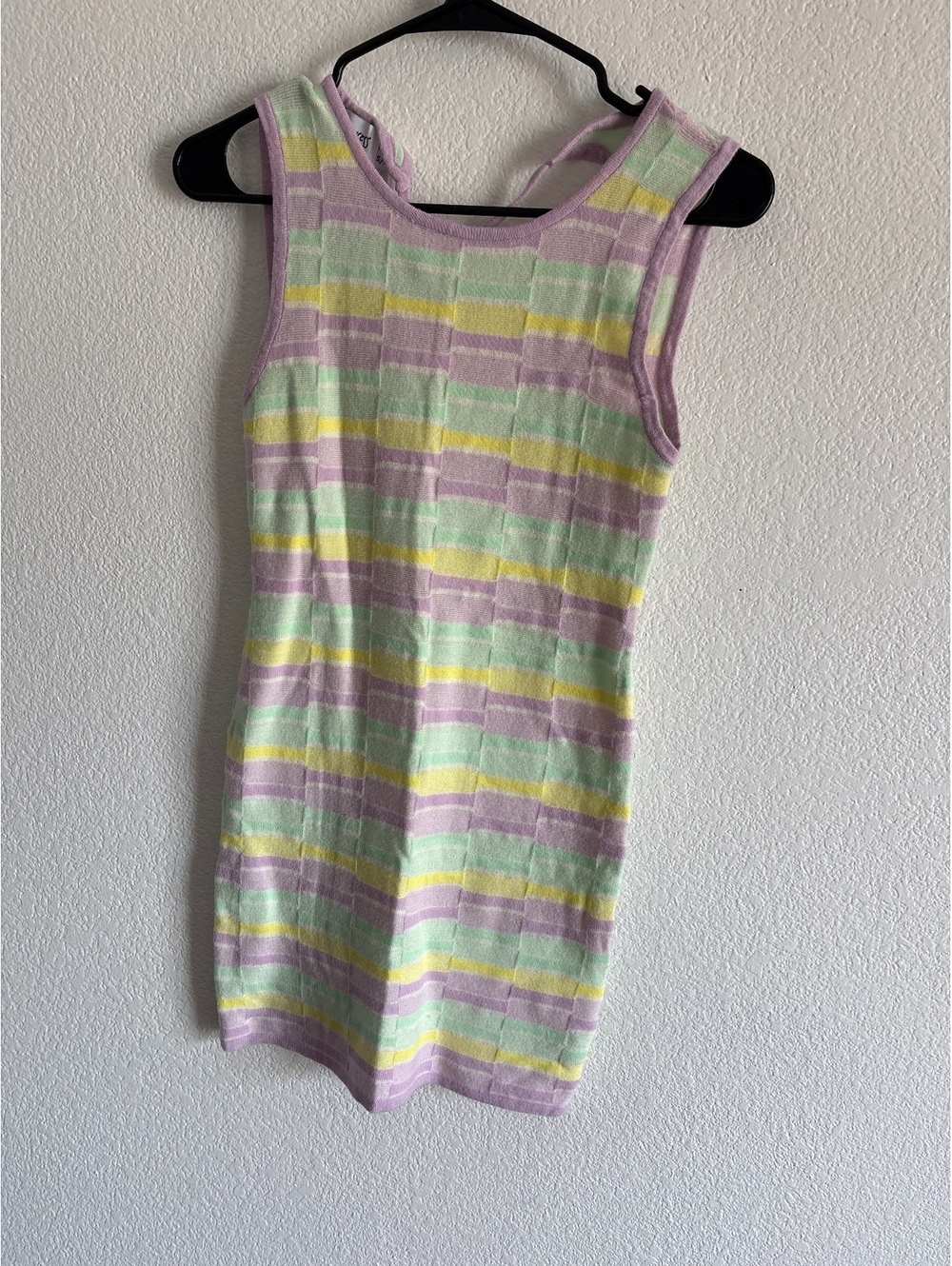 Princess Polly Striped Knit Mini Dress in Pastel Colors, Size S/M
